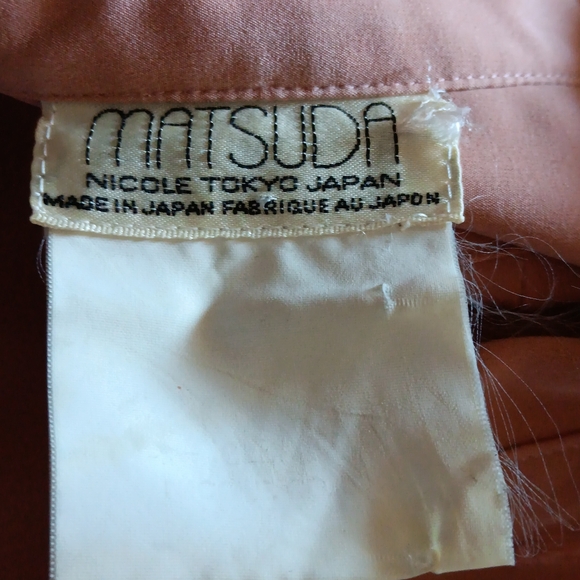 Vintage MATSUDA Peach Apricot Pleat Back Shirt M/L/XL - Picture 4 of 4
